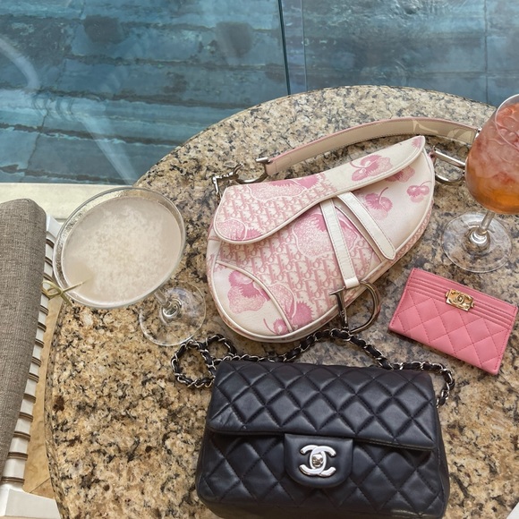 Chanel card holder pink wallet small leather good - Picture 3 of 7